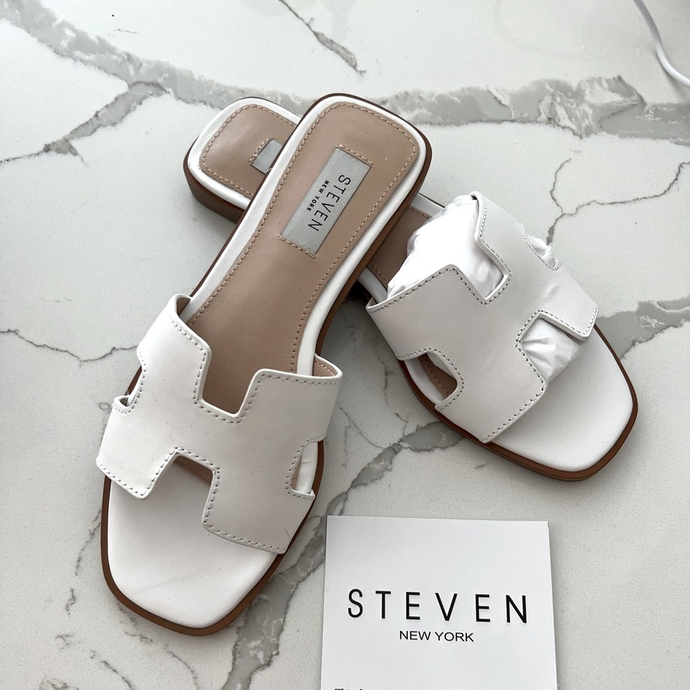 Summer sandals - Steven by Steve Madden Slides White ( Brand New) size 5.5